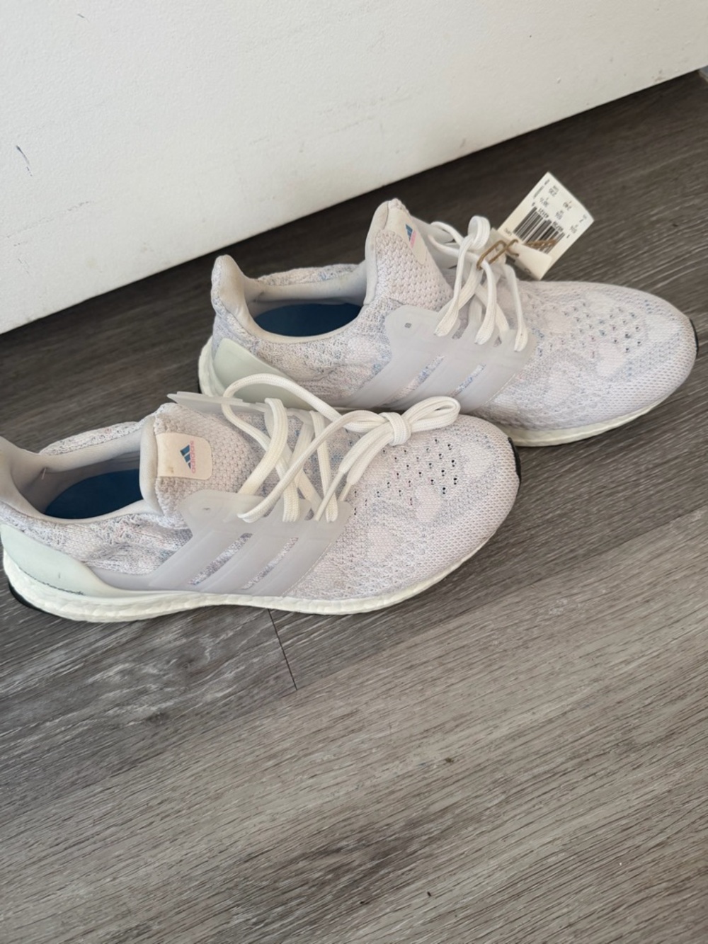 adidas Ultraboost 5.0 DNA White and Pale Gray Knit Sneakers